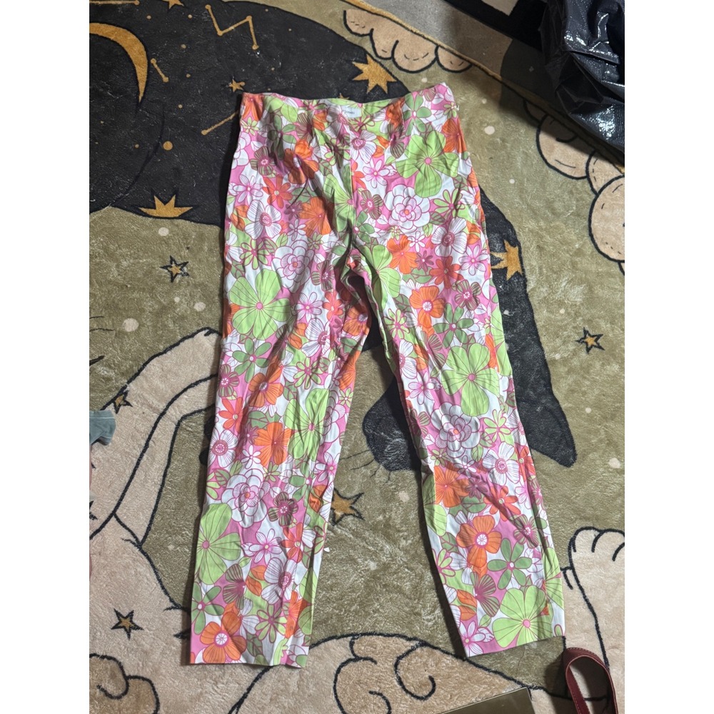 Real Clothes Floral Print‎ Cotton Blend Pants Size 10 Colorful